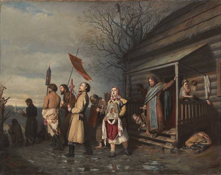 Сельский крестный ход на Пасхе. Художник Василий Перов. 1861 год