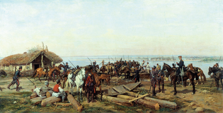«Переправа через Дунай». Павел Ковалевский. 1880 год