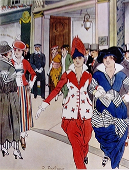 На модной улице Парижа. «Столица и усадьба». 1914, № 12–13. С. 33 