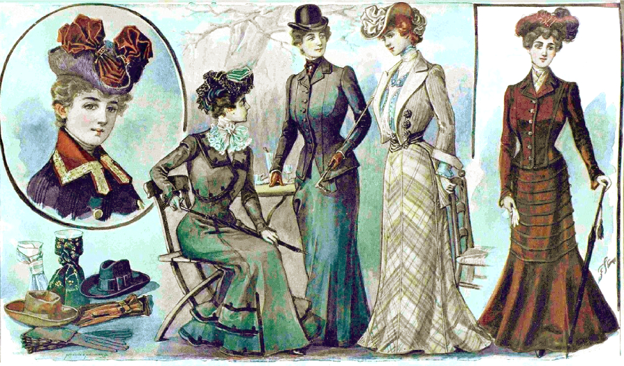Образцы модных моделей с французской открытки 1890-х годов