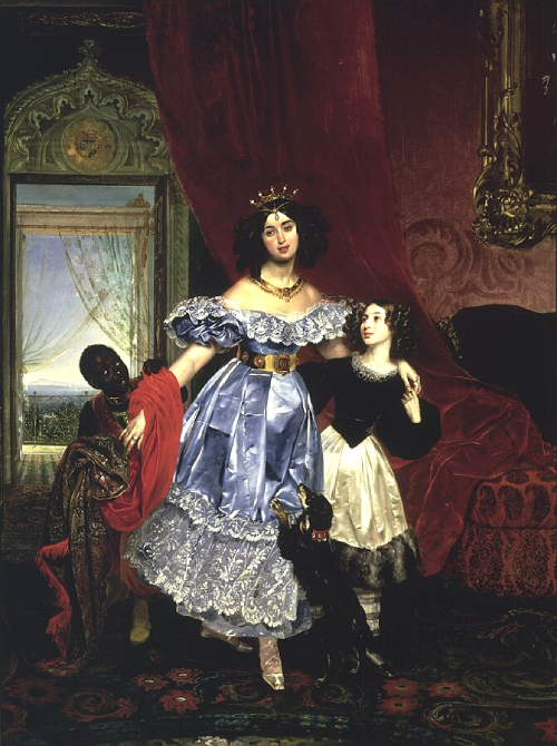 «Портрет графини Ю.П. Самойловой с воспитанницей Джованиной Пачини и арапчонком». 1832–1834 годы